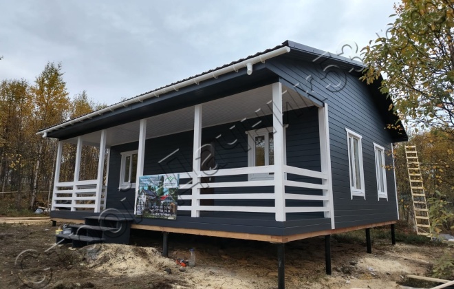 1 Каркасно-щитовой дом Д-37, 9х6м, 65 М², Мурманская область, посёлок Минькино. (14)